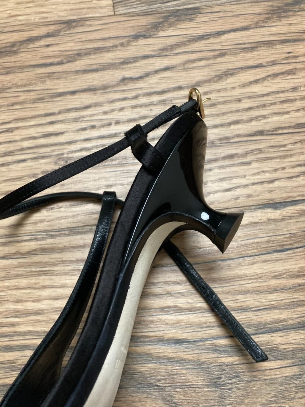 KHAITE Black Satin Slingback Pumps Women's US 8 EU 38.5 Made in Italy - Picture 4 of 11